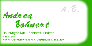 andrea bohnert business card